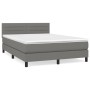 Box spring bed with dark gray fabric mattress 140x190 cm by vidaXL, Beds and slatted bases - Ref: Foro24-3140130, Price: 455,...