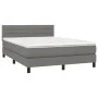 Cama box spring con colchón tela gris oscuro 140x190 cm de vidaXL, Camas y somieres - Ref: Foro24-3140130, Precio: 452,19 €, ...