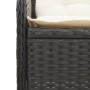 Set de sofás de jardín con cojines 3 pzas ratán sintético negro