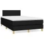 Box spring bed with black fabric mattress 120x200 cm by vidaXL, Beds and slatted bases - Ref: Foro24-3140443, Price: 378,63 €...