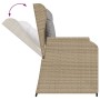 Juego de sofás de jardín con cojines beige 3 pzas ratán PE