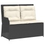 Set de muebles de jardín 5 pzas y cojines ratán sintético negro
