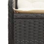 Set de muebles de jardín 5 pzas y cojines ratán sintético negro