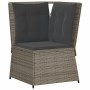 Set de muebles de jardín 5 pzas y cojines ratán sintético gris
