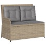 Set muebles de jardín 5 pzas con cojines ratán sintético beige