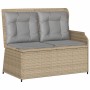 Set muebles de jardín 5 pzas con cojines ratán sintético beige