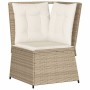 Set muebles de jardín 5 pzas con cojines ratán sintético beige