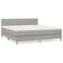 Box spring bed with light gray fabric mattress 180x200 cm by vidaXL, Beds and slatted bases - Ref: Foro24-3140473, Price: 518...