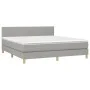 Box spring bed with light gray fabric mattress 180x200 cm by vidaXL, Beds and slatted bases - Ref: Foro24-3140473, Price: 518...