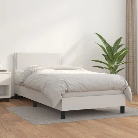 Box spring bed with white synthetic leather mattress 80x200 cm by vidaXL, Beds and slatted bases - Ref: Foro24-3141030, Price...
