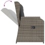 Set de muebles de jardín 3 pzas y cojines ratán sintético gris