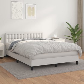 Boxspringbett mit weißer Kunstledermatratze 140x200cm von vidaXL, Betten und Lattenroste - Ref: Foro24-3141126, Preis: 473,84...
