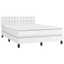 Box spring bed with white synthetic leather mattress 140x200cm by vidaXL, Beds and slatted bases - Ref: Foro24-3141126, Price...
