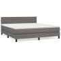 Box spring bed with gray synthetic leather mattress 180x200 cm by vidaXL, Beds and slatted bases - Ref: Foro24-3141021, Price...
