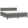 Box spring bed with gray synthetic leather mattress 180x200 cm by vidaXL, Beds and slatted bases - Ref: Foro24-3141021, Price...