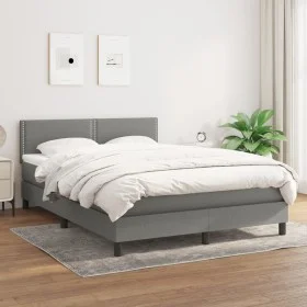 Box spring bed with dark gray fabric mattress 140x190 cm by vidaXL, Beds and slatted bases - Ref: Foro24-3139970, Price: 458,...
