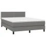 Box spring bed with dark gray fabric mattress 140x190 cm by vidaXL, Beds and slatted bases - Ref: Foro24-3139970, Price: 458,...