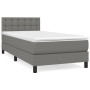 Cama box spring con colchón tela gris oscuro 90x190 cm de vidaXL, Camas y somieres - Ref: Foro24-3140338, Precio: 307,51 €, D...
