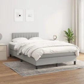 Box spring bed with light gray fabric mattress 120x200 cm by vidaXL, Beds and slatted bases - Ref: Foro24-3140201, Price: 364...