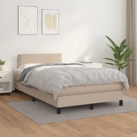 Box spring bed with cappuccino synthetic leather mattress 120x200cm by vidaXL, Beds and slatted bases - Ref: Foro24-3141058, ...