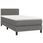 Box spring bed with gray synthetic leather mattress 90x200 cm by vidaXL, Beds and slatted bases - Ref: Foro24-3141045, Price:...