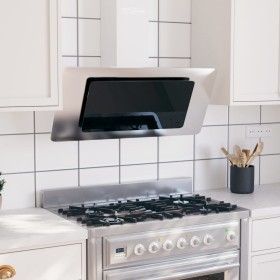 Abzugshaube aus Edelstahl und gehärtetem Glas, silber, 90 cm von vidaXL, Extraktoren - Ref: Foro24-51664, Preis: 237,46 €, Ra...