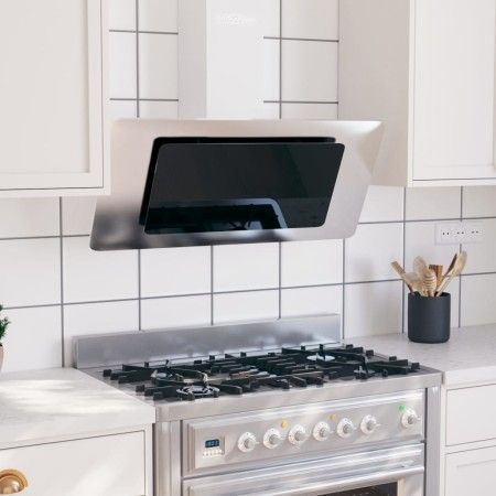 Abzugshaube aus Edelstahl und gehärtetem Glas, silber, 90 cm von vidaXL, Extraktoren - Ref: Foro24-51664, Preis: 237,46 €, Ra...