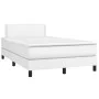 Box spring bed with white synthetic leather mattress 120x200 cm by vidaXL, Beds and slatted bases - Ref: Foro24-3141054, Pric...