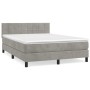 Boxspringbett mit hellgrauer Samtmatratze 140x200 cm von vidaXL, Betten und Lattenroste - Ref: Foro24-3141305, Preis: 444,71 ...