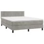 Box spring bed with light gray velvet mattress 140x200 cm by vidaXL, Beds and slatted bases - Ref: Foro24-3141305, Price: 462...