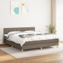 Box spring bed with taupe gray fabric mattress 160x200 cm by vidaXL, Beds and slatted bases - Ref: Foro24-3140629, Price: 497...