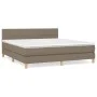 Box spring bed with taupe gray fabric mattress 160x200 cm by vidaXL, Beds and slatted bases - Ref: Foro24-3140629, Price: 496...
