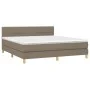 Box spring bed with taupe gray fabric mattress 160x200 cm by vidaXL, Beds and slatted bases - Ref: Foro24-3140629, Price: 496...