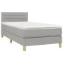 Box spring bed with light gray fabric mattress 80x200 cm by vidaXL, Beds and slatted bases - Ref: Foro24-3140649, Price: 269,...