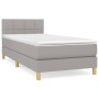 Box spring bed with light gray fabric mattress 100x200 cm by vidaXL, Beds and slatted bases - Ref: Foro24-3140593, Price: 308...