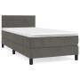 Box spring bed with dark gray velvet mattress 90x200 cm by vidaXL, Beds and slatted bases - Ref: Foro24-3141342, Price: 288,4...