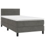 Box spring bed with dark gray velvet mattress 90x200 cm by vidaXL, Beds and slatted bases - Ref: Foro24-3141342, Price: 288,4...
