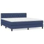 Box spring bed with blue fabric mattress 160x200 cm by vidaXL, Beds and slatted bases - Ref: Foro24-3140311, Price: 487,75 €,...