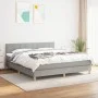 Box spring bed with light gray fabric mattress 180x200 cm by vidaXL, Beds and slatted bases - Ref: Foro24-3140633, Price: 510...