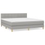 Box spring bed with light gray fabric mattress 180x200 cm by vidaXL, Beds and slatted bases - Ref: Foro24-3140633, Price: 532...