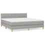 Box spring bed with light gray fabric mattress 180x200 cm by vidaXL, Beds and slatted bases - Ref: Foro24-3140633, Price: 510...
