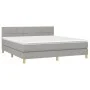 Box spring bed with light gray fabric mattress 180x200 cm by vidaXL, Beds and slatted bases - Ref: Foro24-3140633, Price: 510...
