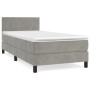 Box spring bed with light gray velvet mattress 90x190 cm by vidaXL, Beds and slatted bases - Ref: Foro24-3141155, Price: 280,...