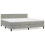 Box spring bed with light gray velvet mattress 200x200 cm by vidaXL, Beds and slatted bases - Ref: Foro24-3141203, Price: 528...