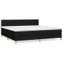 Box spring bed with black fabric mattress 200x200 cm by vidaXL, Beds and slatted bases - Ref: Foro24-3140643, Price: 573,83 €...
