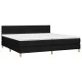 Box spring bed with black fabric mattress 200x200 cm by vidaXL, Beds and slatted bases - Ref: Foro24-3140643, Price: 573,83 €...