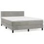 Box spring bed with light gray velvet mattress 140x190 cm by vidaXL, Beds and slatted bases - Ref: Foro24-3141179, Price: 433...