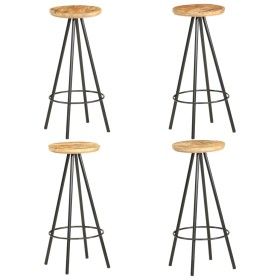 Taburetes de cocina 4 unidades madera de mango rugosa de vidaXL, Taburetes de cocina - Ref: Foro24-286615, Precio: 253,45 €, ...