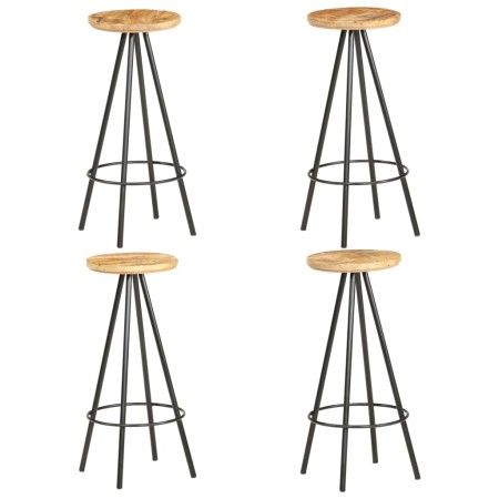 Küchenhocker 4 Einheiten aus rauem Mangoholz von vidaXL, Küchenhocker - Ref: Foro24-286615, Preis: 253,45 €, Rabatt: %