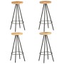 Küchenhocker 4 Einheiten aus rauem Mangoholz von vidaXL, Küchenhocker - Ref: Foro24-286615, Preis: 253,45 €, Rabatt: %